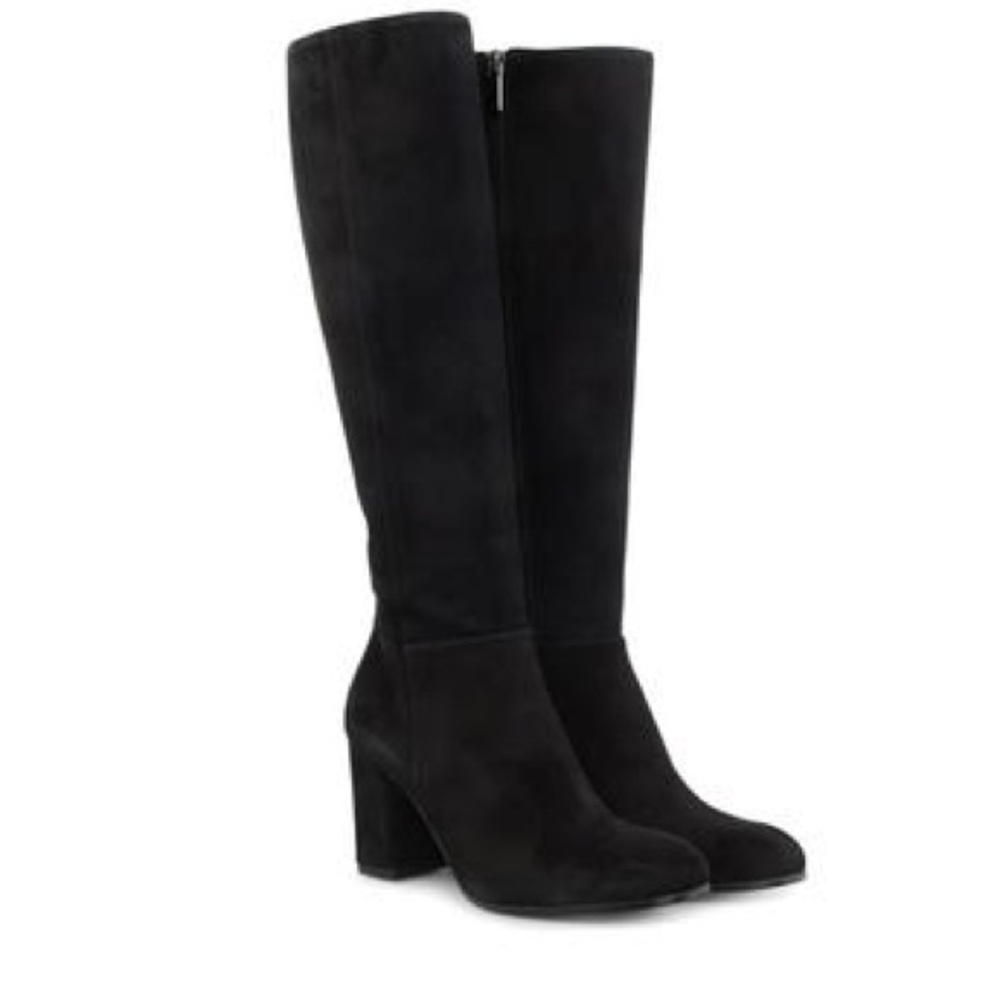 Objects in Mirror black suede tall boots
